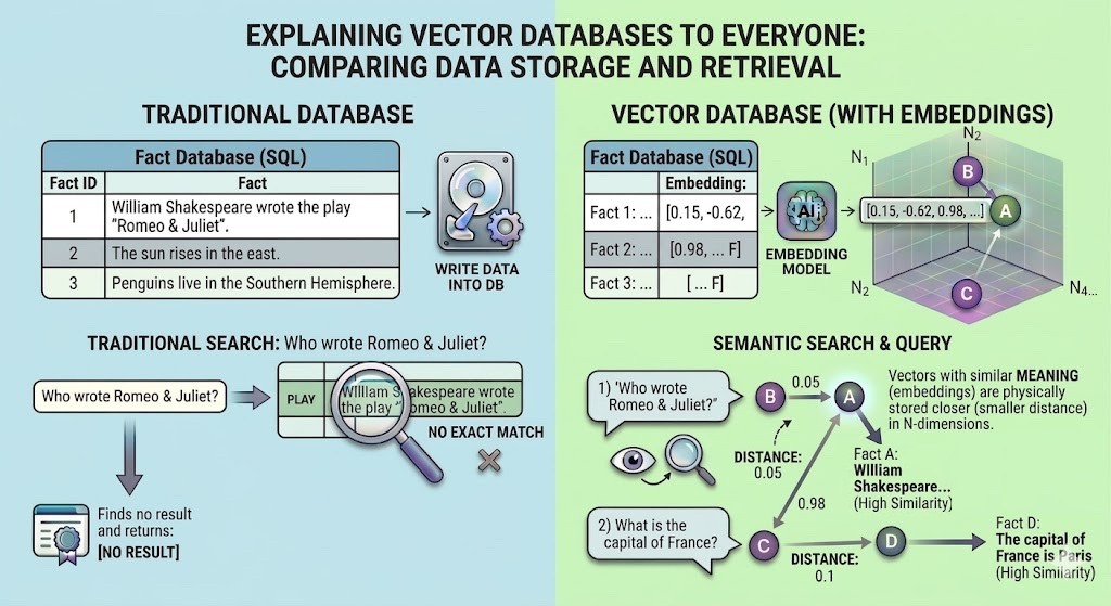 Vector databases vs. Traditional relational databases